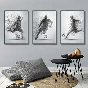 Décor à la maison abstrait homme jouant au Football Sport toile peinture affiches imprime dortoir moderne photos football mur art imprimer