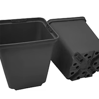 Pot Bibit Persegi Premium dengan Sistem Drainase untuk Penggunaan di Kebun, Ramah Lingkungan, Tahan Lama, Pot Tanaman untuk Tanaman Sukulen