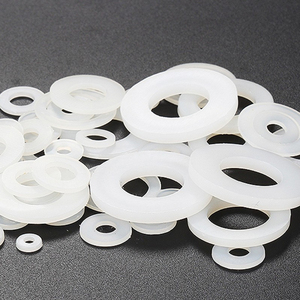 10 pièces/sac blanc Nylon mince <span class=keywords><strong>rondelle</strong></span> plate M1.4 M2 M3 M5 M6 M8 M12 plastique caoutchouc bague d'étanchéité joint de cale - Product Image 1