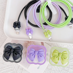 New Wavy Bow Cable <strong>Protector</strong> for iPhone 20W Charger UK British Three Pins USB Case Wire Cable Saver <strong>Phone</strong> <strong>Protector</strong> Wholesale - Product Image 1