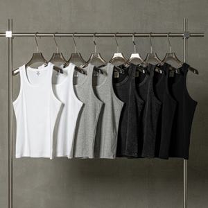 Alta calidad en blanco casual al por mayor logotipo personalizado ropa de calle de peso pesado Puff impresión camisetas sin mangas para los hombres - Product Image 2