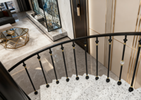 Vente en gros Style luxe qualité supérieure Installation facile Balustre de balcon Broches métalliques garde-corps d'escalier en aluminium pour Villa Maison