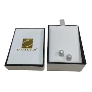 Scatole di gioielli con perno per orecchini con Logo in lamina d'oro personalizzato di fabbrica di imballaggio con Pad a sbuffo