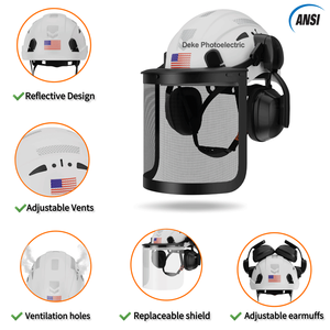 <span class=keywords><strong>Casco</strong></span> de Seguridad Industrial DEKE de Material ABS para Construcción, <span class=keywords><strong>Casco</strong></span> para <span class=keywords><strong>Motosierra</strong></span> con Orejeras y Protector Facial - Product Image 6