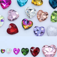Strass en cristal de verre en forme de cœur à pointe affûtée pour téléphones portables, vêtements et accessoires capillaires – Vente en gros