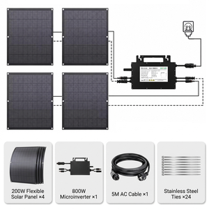Kit de panneaux solaires flexibles Plug and Play 800W 600W avec micro-onduleur pour installation photovoltaïque de balcon raccordée au réseau - Vente en gros - Product Image 5
