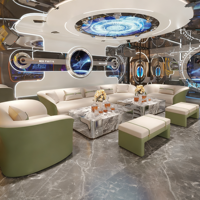 Meubles de bar en bois massif haut de gamme, style luxe léger, ensemble de table basse en forme de U pour boîte de nuit/KTV et hôtel, design minimaliste moderne