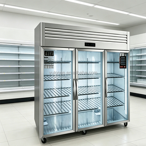 Réfrigérateur vertical commercial YULONGE avec porte vitrée, refroidissement statique, réfrigérateur vertical en acier inoxydable pour cuisine - Product Image 4