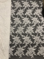 Tissu en dentelle florale soluble dans l'eau en gros d'usine, blanc LT21464