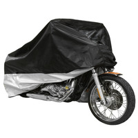 Housse de protection imperméable 210D pour moto et scooter toutes saisons, protection extérieure noire avec trou pour cadenas