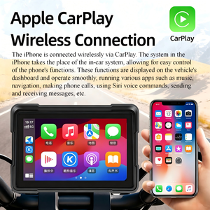 Écran d'affichage <span class=keywords><strong>moto</strong></span> sans fil Android Auto le mieux noté, <span class=keywords><strong>cam</strong></span>éra embarquée HD double objectif avec navigation GPS pour la sécurité de la <span class=keywords><strong>moto</strong></span> - Product Image 4