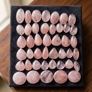 Cabujones Ovalados de Cuarzo Rosa Natural, Piedras Preciosas Sueltas con Reverso Plano para Anillos y Colgantes DIY, Venta al Por Mayor - Product Image 3
