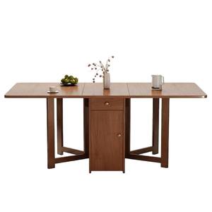 Solid Wood <b>Dining</b> <b>Table</b> Rectangle <b>Foldable</b> Telescopic Dual Purpose For <b>Dining</b> Room - Product Image 5