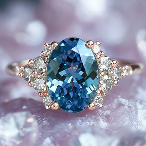 Anello Elegante con Design a Fiocco di Neve Blu per Donne - Product Image 6