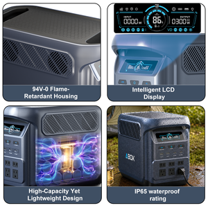 ABOK OEM ODM Custom Branding Bulk Order 1800W LiFePO4 Portable Power Station <b>Solar</b> <b>Generator</b> Fast Charging for Home Outdoor - Product Image 3