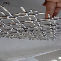 Maille de fil métallique tissé en acier inoxydable décorative architecturale populaire pour portes d'armoires et rideaux