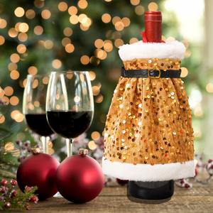 Gonna <span class=keywords><strong>con</strong></span> paillettes <span class=keywords><strong>di</strong></span> <span class=keywords><strong>capodanno</strong></span> copri bottiglie <span class=keywords><strong>di</strong></span> vino rosso Champagne decorazioni per <span class=keywords><strong>ristoranti</strong></span> feste decorazioni natalizie - Product Image 3