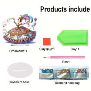 Ornement de table en peinture diamant DIY de haute qualité, danseur de carnaval, peinture diamant 2D, acrylique plat, décoration intérieure, ornement de table en peinture diamant - Product Image 6