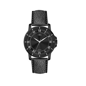 Montre Good Night Quiet Glow avec bracelet en cuir, mouvement à quartz, accessoire masculin pour les affaires, les soirées, les occasions spéciales et le quotidien. - Product Image 1