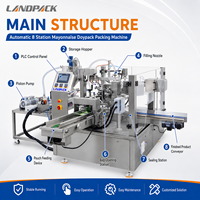 Machine de remplissage et de scellage pour sachets Doypack préremplis à bec verseur pour sauces rotatives (ketchup, vinaigrette, bouillie béarnaise, mayonnaise)