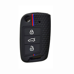 Nouvelle housse de protection pour clé de voiture télécommande pour VW Golf 7 GTI POLO T-Cross Touran Tiguan <span class=keywords><strong>Skoda</strong></span> Octavia Rapid <span class=keywords><strong>Kodiaq</strong></span> Fabia Seat Ibiza Leon - Product Image 1