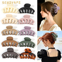 Pinces à Cheveux en Plastique Mat Grande Taille (11 cm) en Forme de Citrouille, Mignonnes et Polyvalentes pour Femmes - Vente en Gros d'Accessoires de Mode pour Cheveux