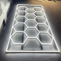 Luz de techo personalizada, iluminación hexagonal, DISEÑO DE COLMENA, lámpara de nido de abeja, barbería, luces Led DE TRABAJO