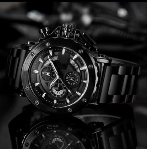 นาฬิกาข้อมือดีไซน์เนอร์ขายดีสำหรับผู้ชาย หน้าปัดควอตซ์ขนาดใหญ่ สายเหล็ก โครโนกราฟ แฟชั่น นาฬิกาธุรกิจ - Product Image 4