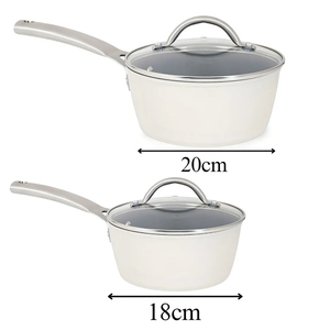 High Quality Ceramic Marble Coated <b>Pot</b> Pan Glass Lids Wooden Soft touch Handles Non Stick 12 Piece Forged Aluminium Cookware <b>Set</b> - Product Image 4