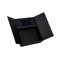 Boîte cadeau de luxe à double ouverture magnétique, personnalisée, imprimée, avec écran vidéo pour produits haut de gamme