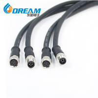 Connecteurs Métalliques Étanche IP67 DREAM M8 – Assemblages de Câbles Mâle/Femelle 3, 4, 5, 6, 8 Broches pour Câblage de Capteurs
