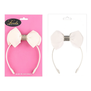 Diadema Linda Fashion para mujer con lazo de flor y lentejuelas metálicas, accesorio sencillo para el cabello de uso diario para niñas, diadema blanca. - Product Image 1