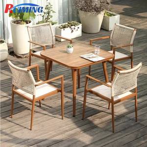 Garden Terrace HPL <span class=keywords><strong>Panel</strong></span> Table Set Patio Balcón PE Rattan Sillas de comedor y mesa al aire libre Muebles súper duraderos - Product Image 4