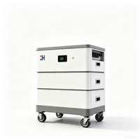 Système de stockage d'énergie domestique avec conception de batterie empilable, écran intégré et base à roulettes