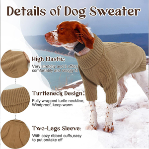 Vestido de malha para cães pequenos, suéter com capuz de moda de luxo, roupas para animais de estimação médias, fabricante chinês, roupa para cães - Product Image 2