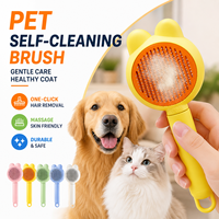 Brosse autonettoyante pour chien et chat, à picots coudés à 140 degrés, pour le démêlage et l'élimination des poils lâches