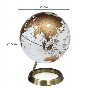 Elegante Globo Terráqueo Giratorio de 360 Grados, <span class=keywords><strong>Mapa</strong></span> del Mundo de PVC Blanco y Dorado con Base de Metal, Globo Decorativo de Escritorio para Decoración del Hogar y la Oficina - Product Image 2