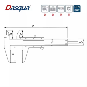 Dasqua Chất lượng cao 0-100mm 0-4 "Thép không gỉ 4 tập quán Vernier Caliper cơ khí Caliper công cụ đo lường - Product Image 6