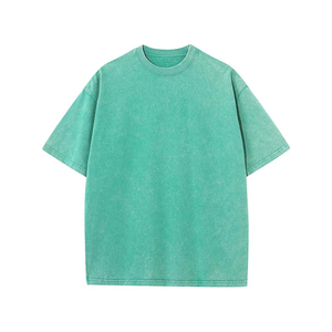 Camiseta de Algodón Duradero con Lavado Ácido para Hombre, Estilo Robusto y Desgastado, Ideal para el Movimiento, Oversize, Esencial para un Look Voluminoso - Product Image 1