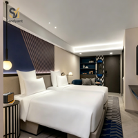 Ensemble de mobilier FF&E pour hôtel : Cadre de lit renforcé, armoires latérales, bancs, chaises – Unités de mobilier personnalisées haut de gamme pour chambre d'hôtesse d'hôtel de luxe
