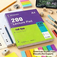 Carnet A4 personnalisable à lignes horizontales, fin et rigide, 200 pages, de grande valeur, pour étudiants et examens d'entrée post-universitaires, ultra-épais, pour le brouillon