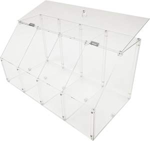 Contenitore Acrilico Impilabile 4 in 1 su Misura, Dispenser Traslucido Blu per Alimenti Secchi, Caramelle e Dolciumi per Negozi - Product Image 3