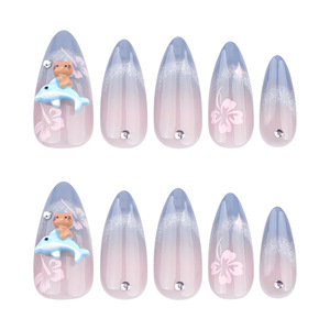 Vente en gros <span class=keywords><strong>pas</strong></span> <span class=keywords><strong>cher</strong></span> presse 3d sur les ongles haute qualité moyen amande dégradé diamant ongles manucure bâton sur ongles pour les femmes - Product Image 2