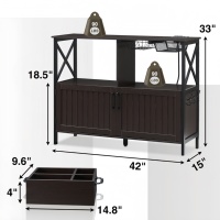 Buffet en bois avec station café intégrée, organisateur, étagères réglables, rangement spacieux pour cuisine, salle à manger, salons