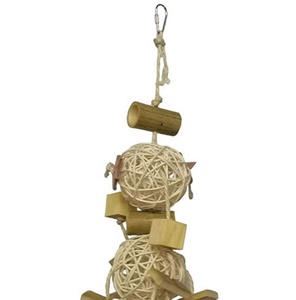 Natural Rattan Ball Bird Cage <strong>Toy</strong> Bamboo Block Wooden Large <strong>Parrot</strong> Macaw African <strong>Grey</strong> Budgie Cock <strong>Parrot</strong> <strong>Toy</strong> - Product Image 3