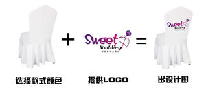 Jupe de chaise en spandex avec logo personnalisé housses de chaise épaisses pour la fête de mariage et l'événement - Product Image 6