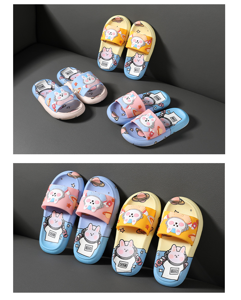 Children Slippers Summer Space Rabbit Indoor Non-slip Soft Baby Cartoon Slippers for Boys and Girls