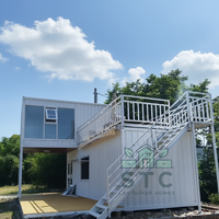 Maison préfabriquée mobile de luxe STC de 20 pieds, design méditerranéen, mur-rideau en verre, chambre à coucher, utilisation scolaire, garantie 5 ans