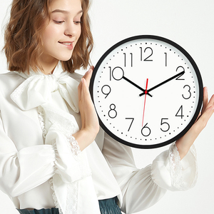 Large Number Black Wall <strong>Clock</strong> <strong>for</strong> Office <strong>School</strong> Hospital Home Decor Gift Popular Choice Silent Quartz Movement High Contrast - Product Image 1