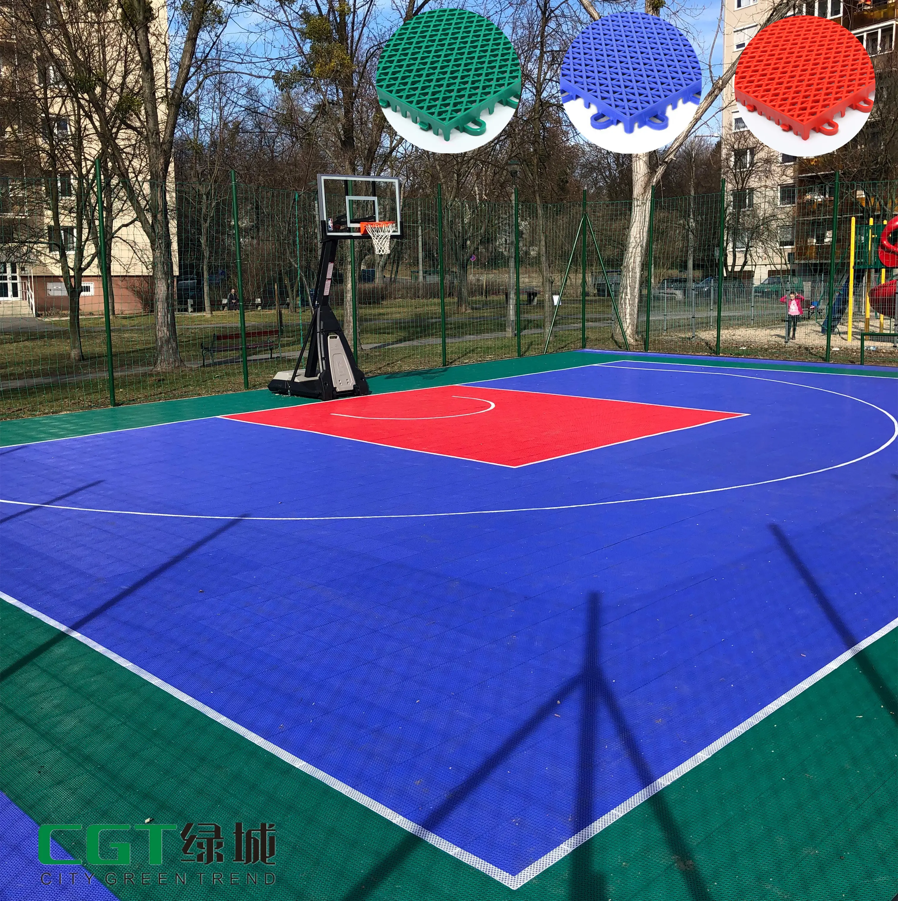 Baldosa de suelo para cancha deportiva de baloncesto